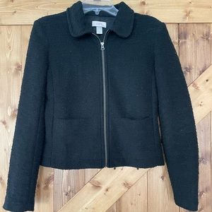 Ann Taylor LOFT Black Zip Blazer | Size Small